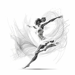 Ballerina Dancing. Generative AI