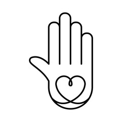 Hands with a heart icon PNG image with transparent background