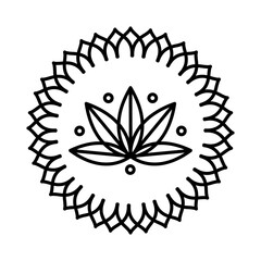png image of yoga mantra icon in black lines with transparent background