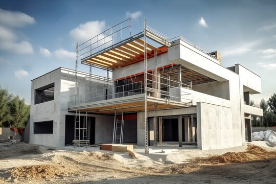 House under construction, building project, generative ai
