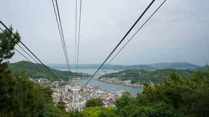 Harbor from cable car in Onomichi, Japan.