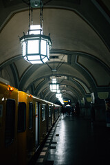 Metro in the Berlin Heidelberger Platz railway station in Germany