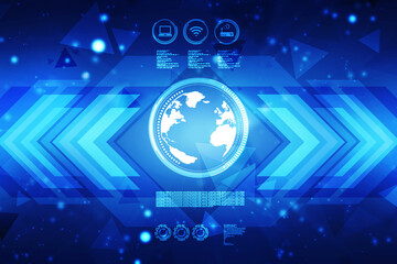 2d illustration world map abstract background
