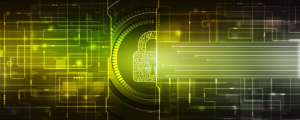 2d illustration Safety concept: Closed Padlock on digital background
