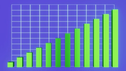 3D render of a growing business chart