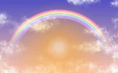 夕方の雲と虹と太陽02　静かな雲
