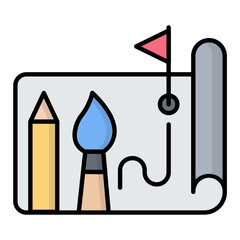 Design Process Line Color Icon