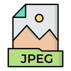 JPEG FIle Line Color Icon