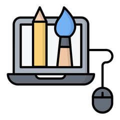 Graphic Design Line Color Icon
