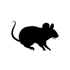 Vector Illustration of a Black Field Mouse Silhouette