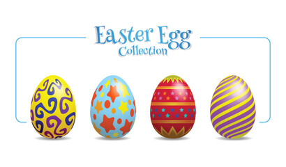 Easter eggs collection Vector Illustration.