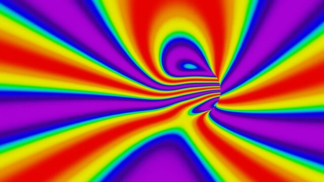 Hyperspace cool animation of rainbow space-speed flight
