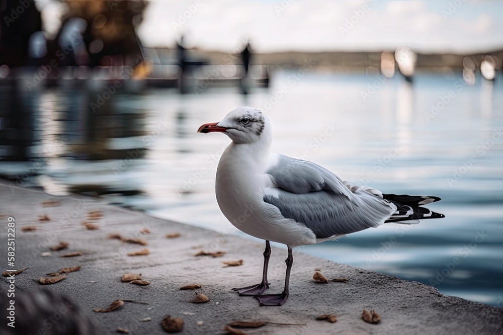 Sticker picture of a seagull. generative ai