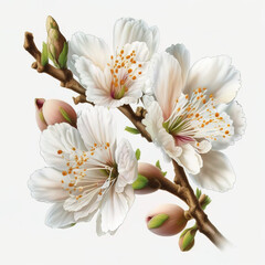 Illustration of the almond blossom. generate by ai