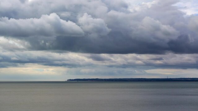 Timelapse of the sea and clouds looking from Ramsgate towards Deal and Sandwich, the UK