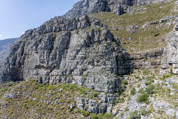 steep cliffs on eastern slopes of Table Mountain, Cape Town