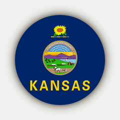 Kansas state flag. Vector illustration.