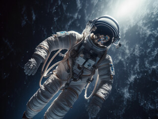 Fototapeta premium Astronaut floating in the space with full of stars. Generative AI