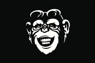 Chimpanzee Head with Sunglasses Smiling