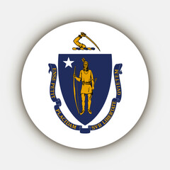 Massachusetts state flag. Vector illustration.
