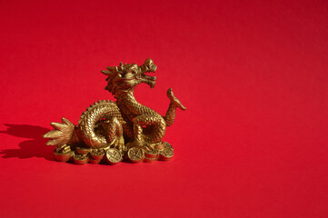 the golden dragon. Chinese horoscope, new year of the dragon 2024. background for the design.