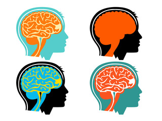 Unleashing the Creative Mind. An Abstract Vector Illustration of Human Brain Anatomy and Symbolic Designs for Education and Innovation.