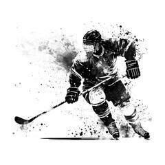 Hockey player illustration
