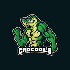 crocodile mascot logo design vector with concept style for badge, emblem and tshirt printing.