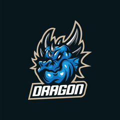 Dragon mascot logo design vector with modern illustration concept style for badge, emblem and t shirt printing. Dragon illustration for sport and esport team.