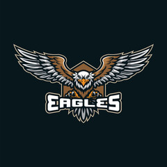 Eagle mascot logo design vector with modern illustration concept style for badge, emblem and t shirt printing.Eagle illustration for sport and esport team.