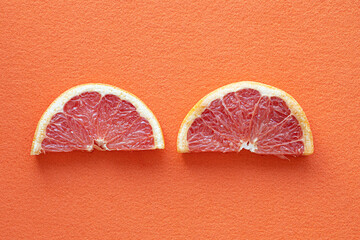 Grapefruit citrus fruit with half isolated