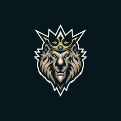 Lion mascot logo design vector with modern illustration concept style for badge, emblem and t shirt printing. Lion king head illustration.