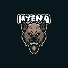 Hyena mascot logo design vector with modern illustration concept style for badge, emblem and t shirt printing. Angry hyena illustration for sport and esport team.