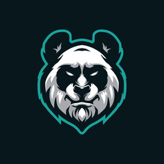 panda mascot logo design vector with modern illustration concept style for badge, emblem and tshirt printing. panda head illustration.