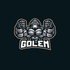 Golem mascot logo design vector with modern illustration concept style for badge, emblem and t shirt printing. Golem illustration for sport and esport team.