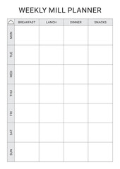 Weekly Mill Planner