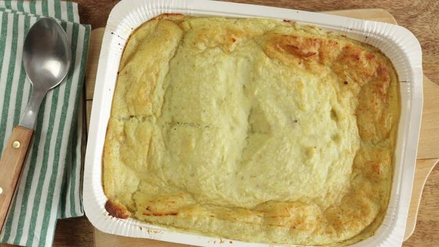 plat de brandade de morue industrielle en gros plan	
