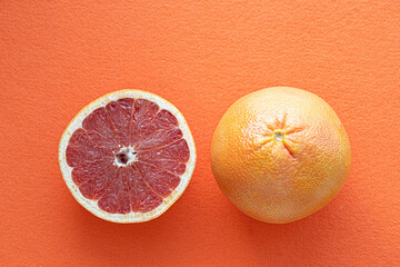 Grapefruit citrus fruit with half isolated