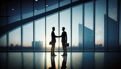 Fototapeta na wymiar Illustration of businessmen shaking hands. 