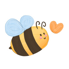 Cute honey bee stationary sticker oil painting