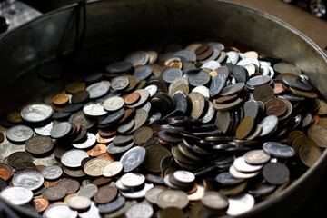 Old coins sold at the antique market