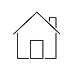 Home line icon on white background. Editable stroke