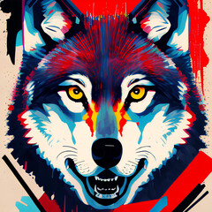 AI generated art. Wolf.
