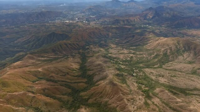 Aerial view series. Flying over San Juan de los Morros and surroundings. Guarico State, Venezuela