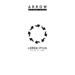 Modern simple arrows vector illustration isolated on white background	