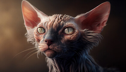 Fantasy portrait cute kitty cat, generative AI