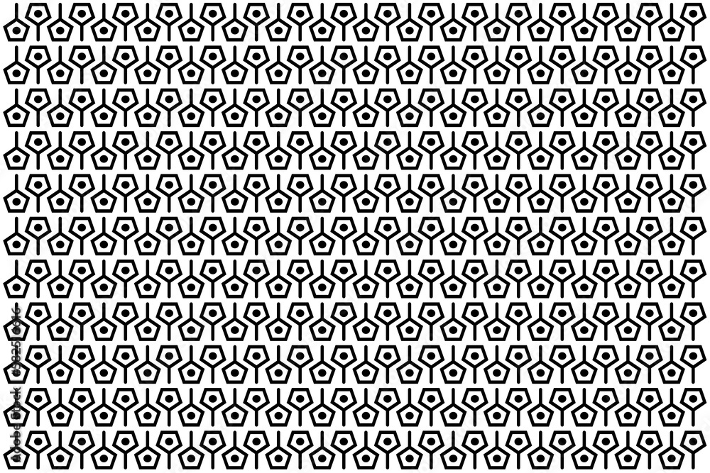 Poster abstract black and white vector geometric seamless pattern. repeating tileable, mosaic pattern. maki