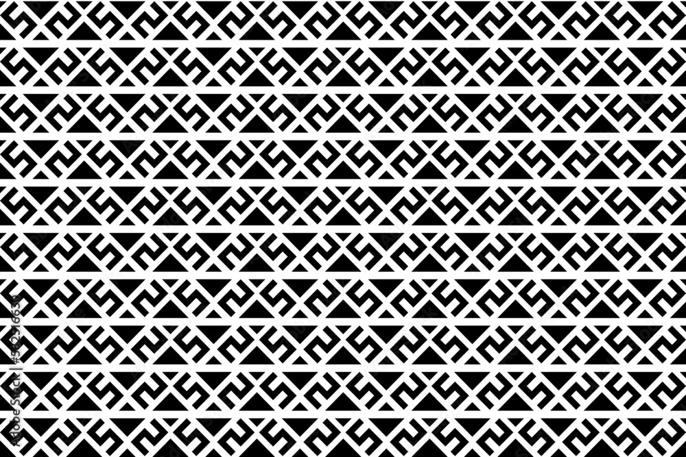 Poster abstract black and white vector geometric seamless pattern. repeating tileable, mosaic pattern. maki