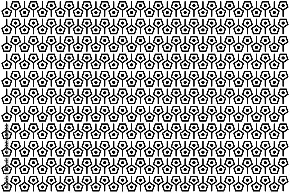 Poster abstract black and white vector geometric seamless pattern. repeating tileable, mosaic pattern. maki
