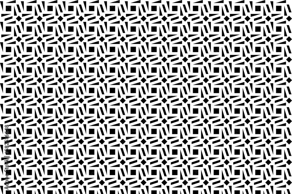 Poster abstract black and white vector geometric seamless pattern. repeating tileable, mosaic pattern. maki